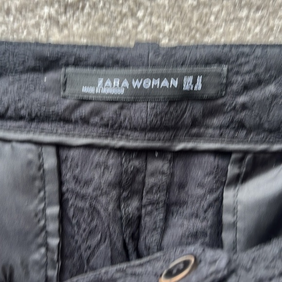 ZARA WOMAN Black Jacquard Ankle Pants Size Medium - Picture 11 of 15